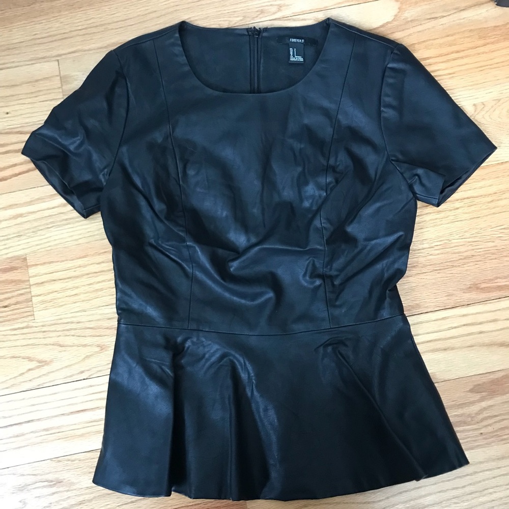 FOREVER 21 LEATHER TOP